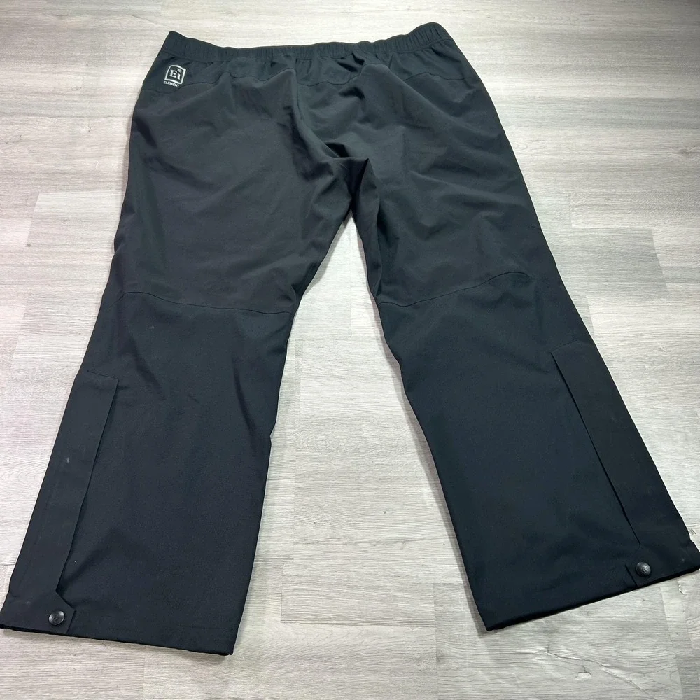 REI Element E1 Rain Pants Mens 2XL Black Waterproof Lined Elastic Waist Hiking